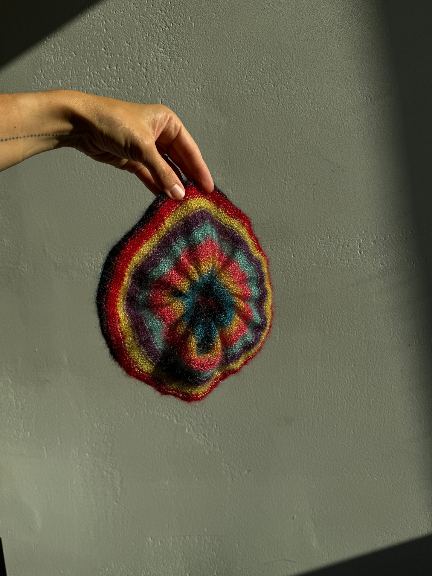 Striped mohair scrunchie