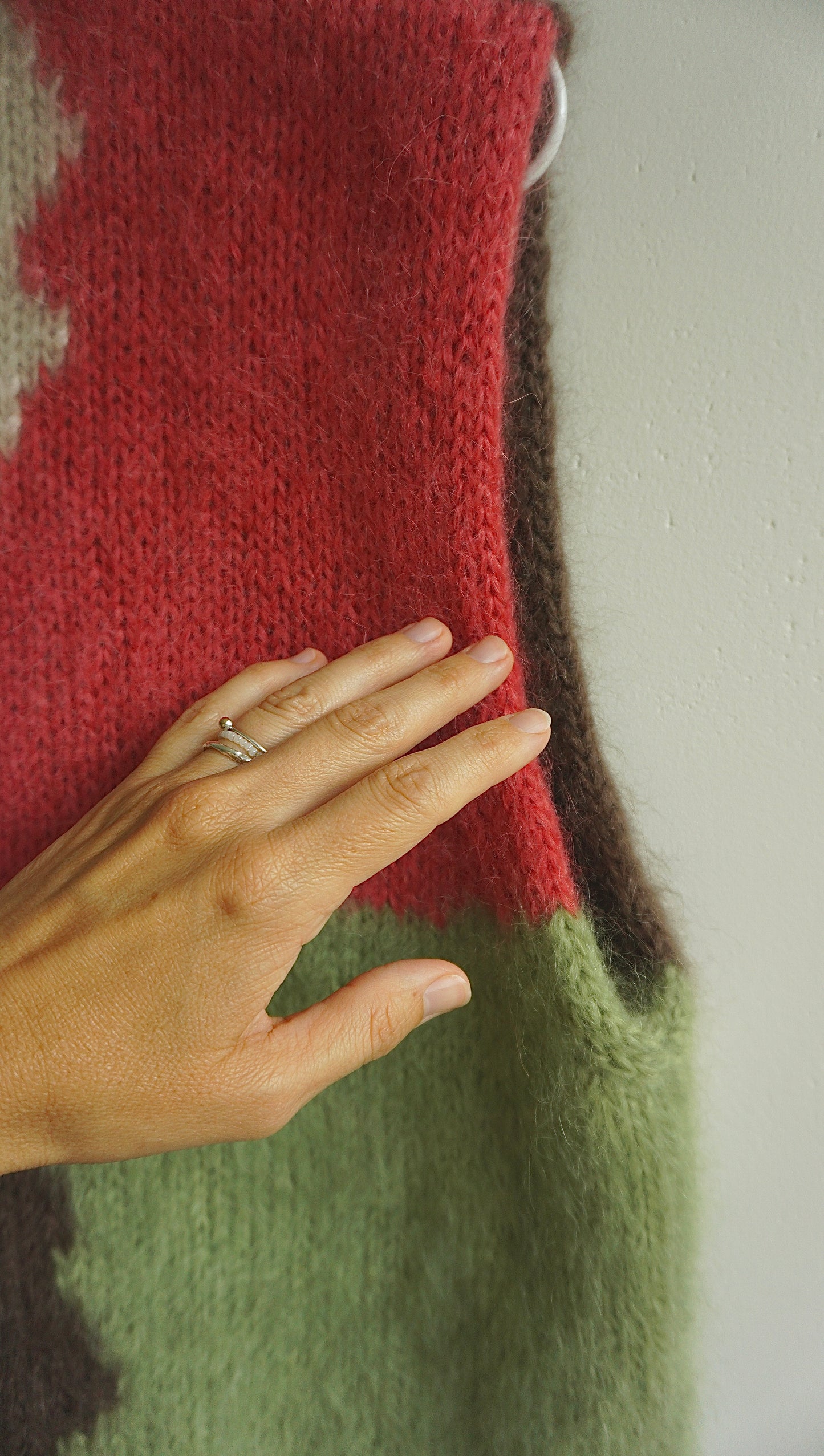 Colorful furry mohair vest