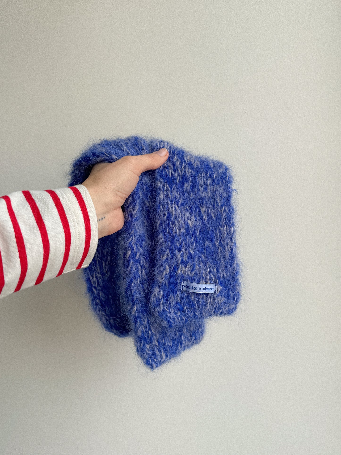 LEO scarf blue white melange
