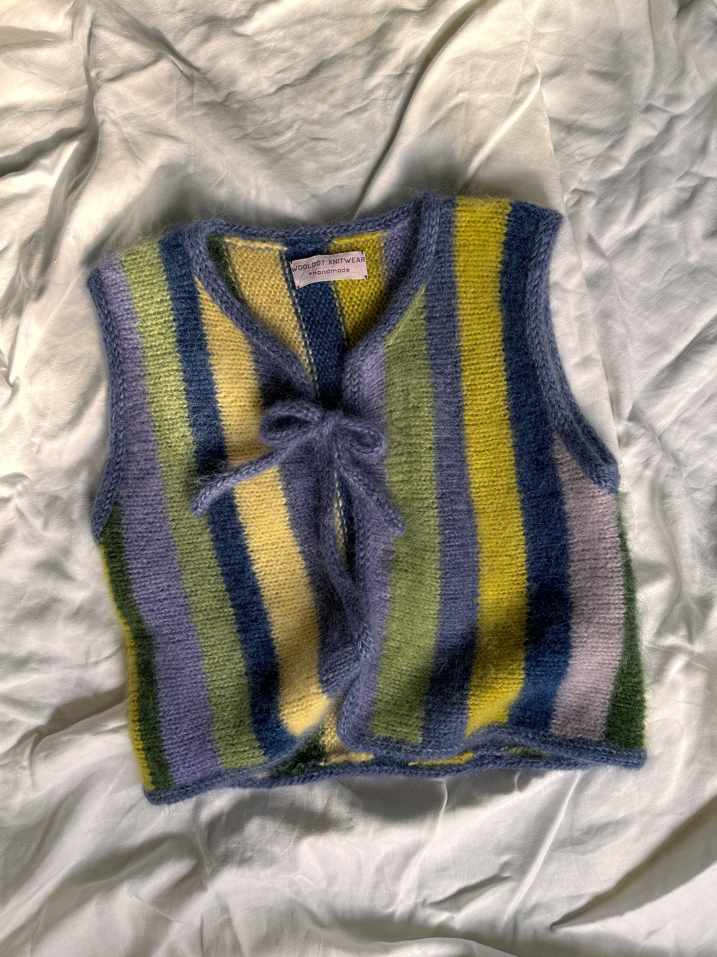 One of a kind striped mohair vest