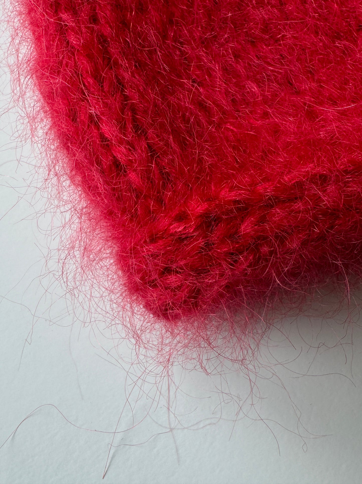 Red fluffy mohair vest