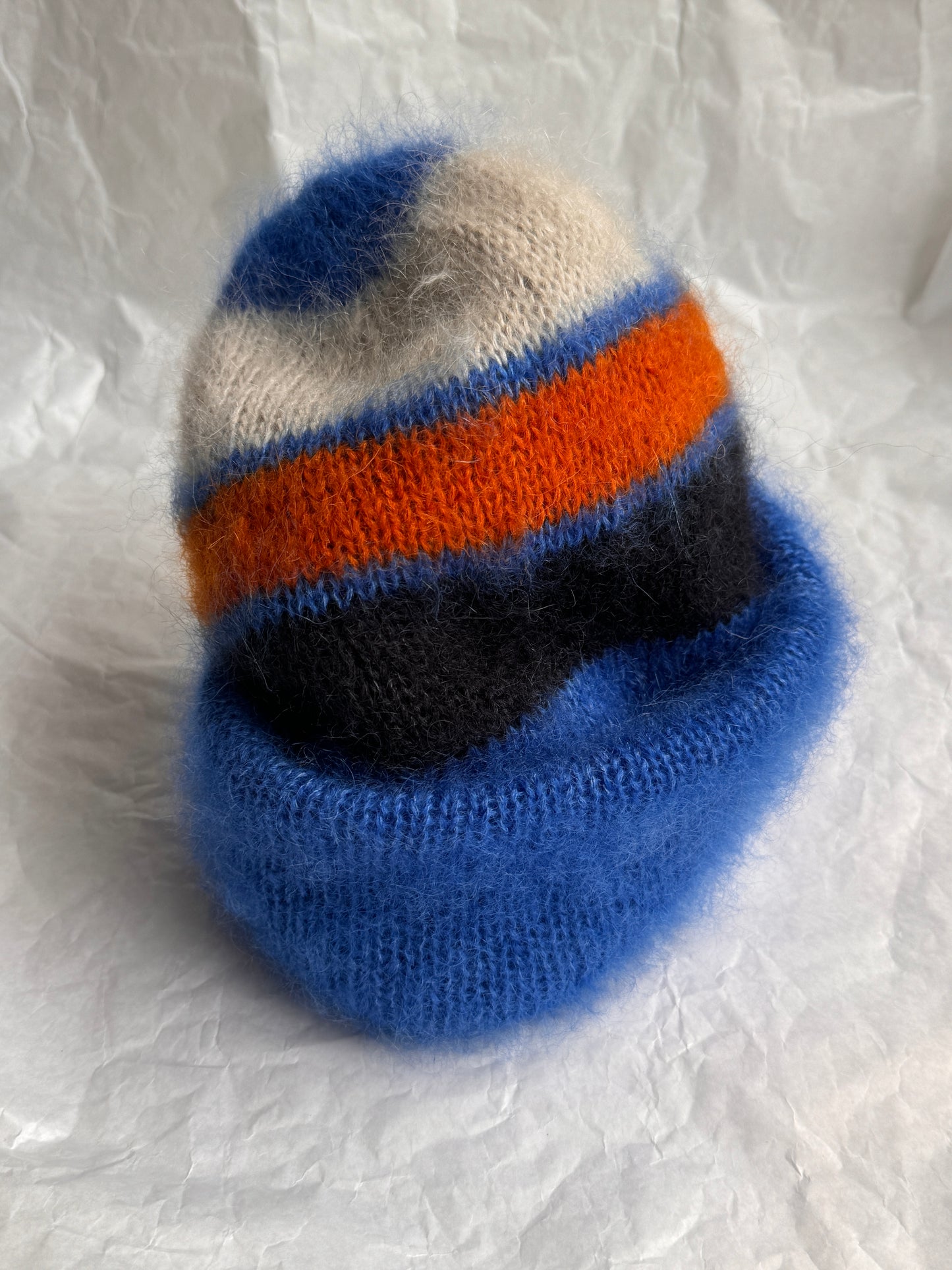 Blue mohair beanie