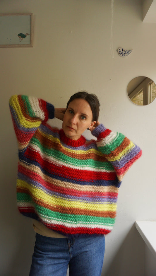 One of a kind striped mohair jumper