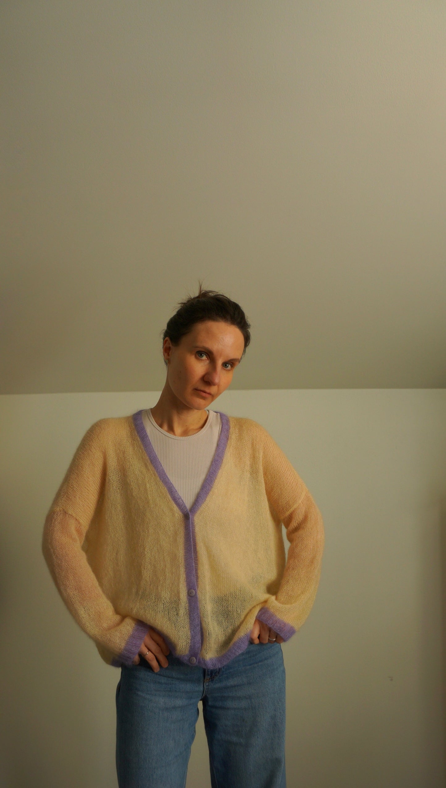 Summer cardigan JUNE in yellow