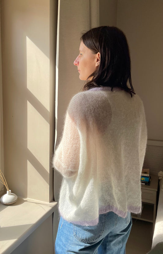 white light mohair summer cardigan